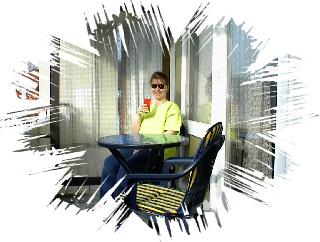 Auf dem Balkon